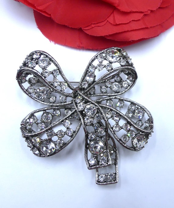 Vintage large signed Kenneth Jay Lane silver tone… - image 1