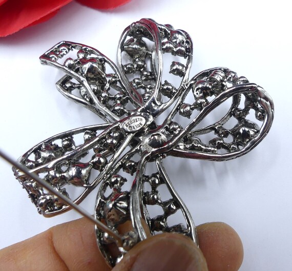 Vintage large signed Kenneth Jay Lane silver tone… - image 9