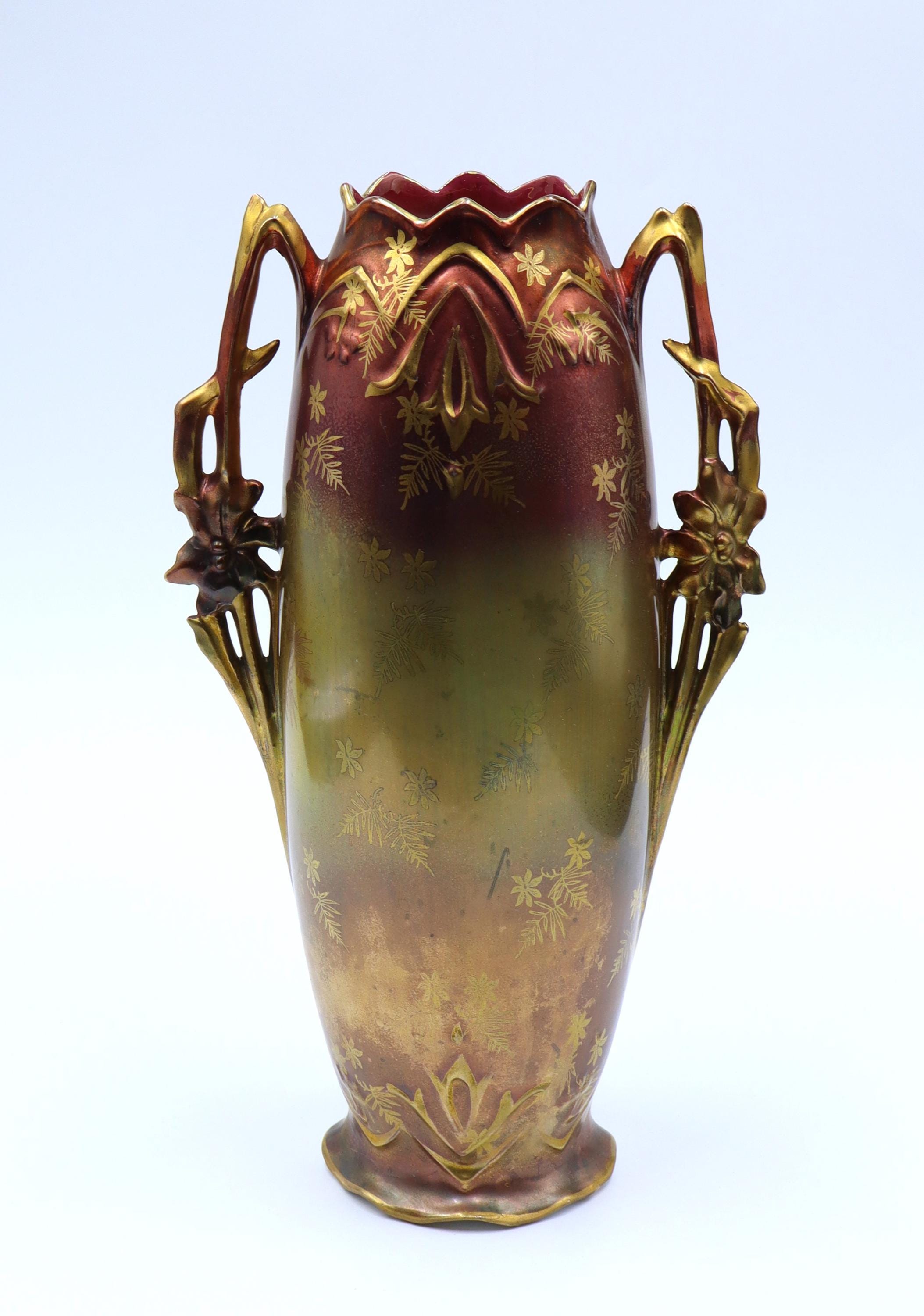 美麗 繊細 ロイヤルヴィエナ 大型 両手付 飾り壺 アンティーク 金彩 ワトー恋人図 1900年頃 Royal vienna vase - Etsy 日本