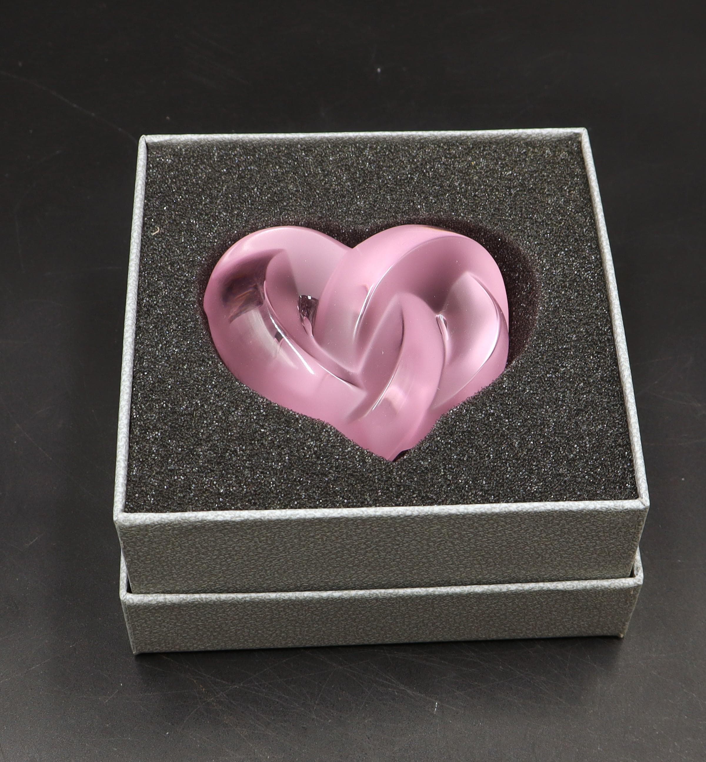 希少 ラリック クリスタル Lalique France Frosted Knotted Heart