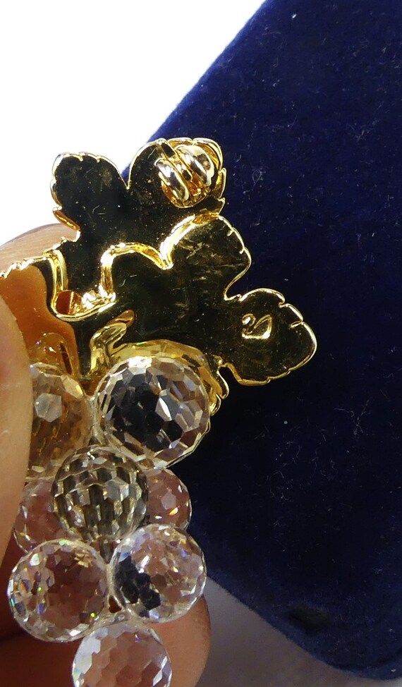 Vintage swan marker swarovski gold tone clear cryst gem