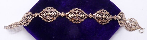 Vintage 40's marked 10k gold link bracelet - image 2