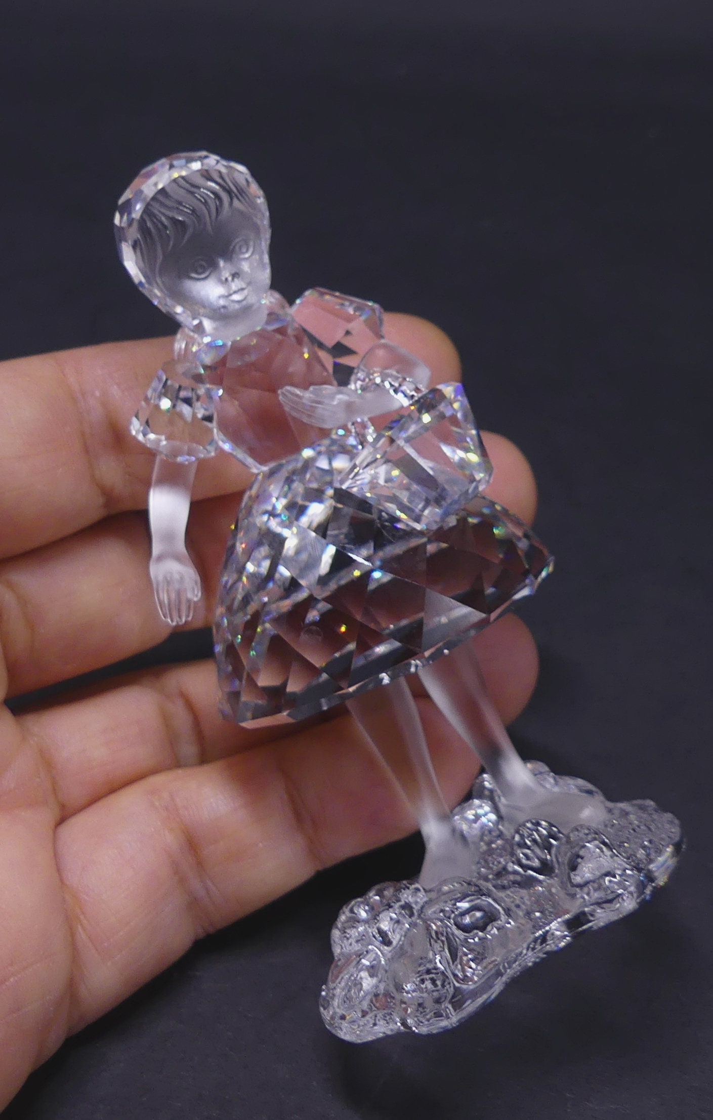 Vintage Swarovski Crystal Riding Hood Girl With Separate Basket