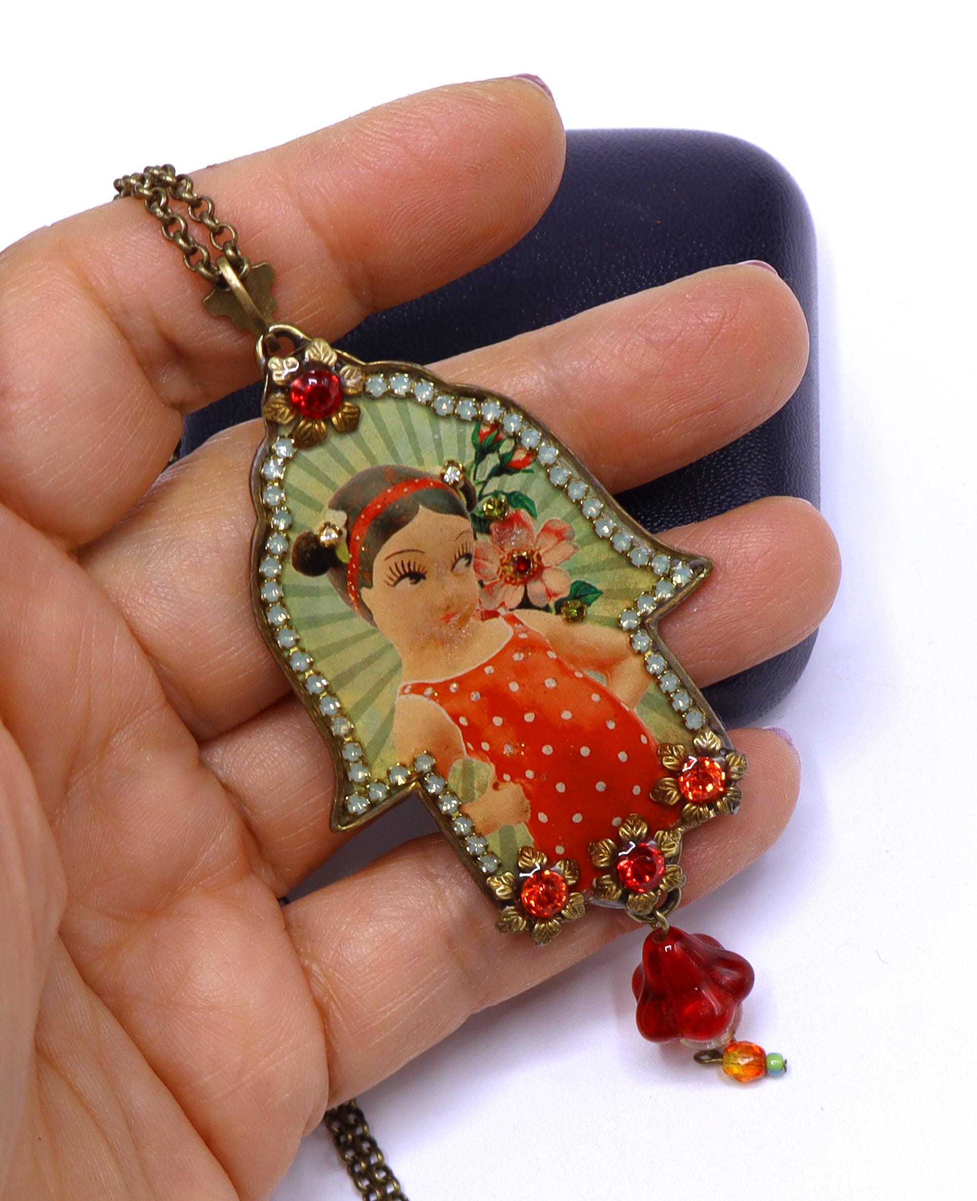 ミハエルネグリン　ハムサ Michal Negrin Hamsa Necklace - Etsy