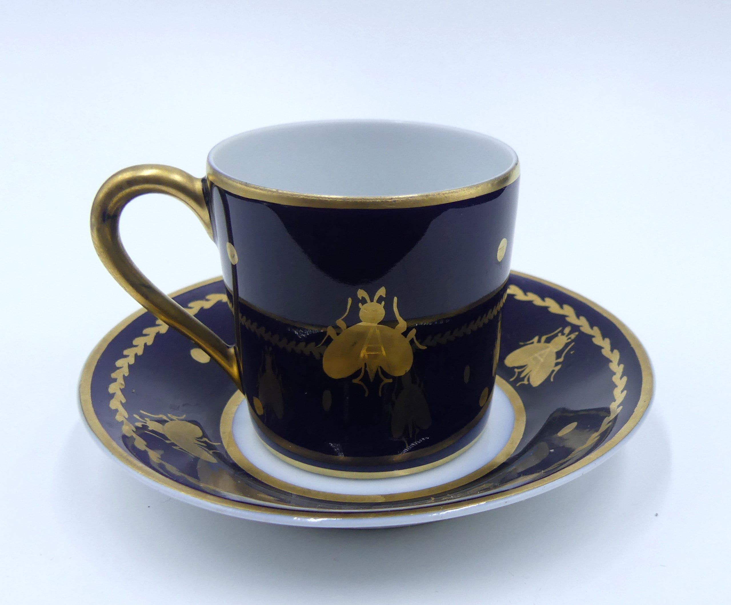 Antique Marked Decor Napoleon Limoges France Cobalt Miniature Cup