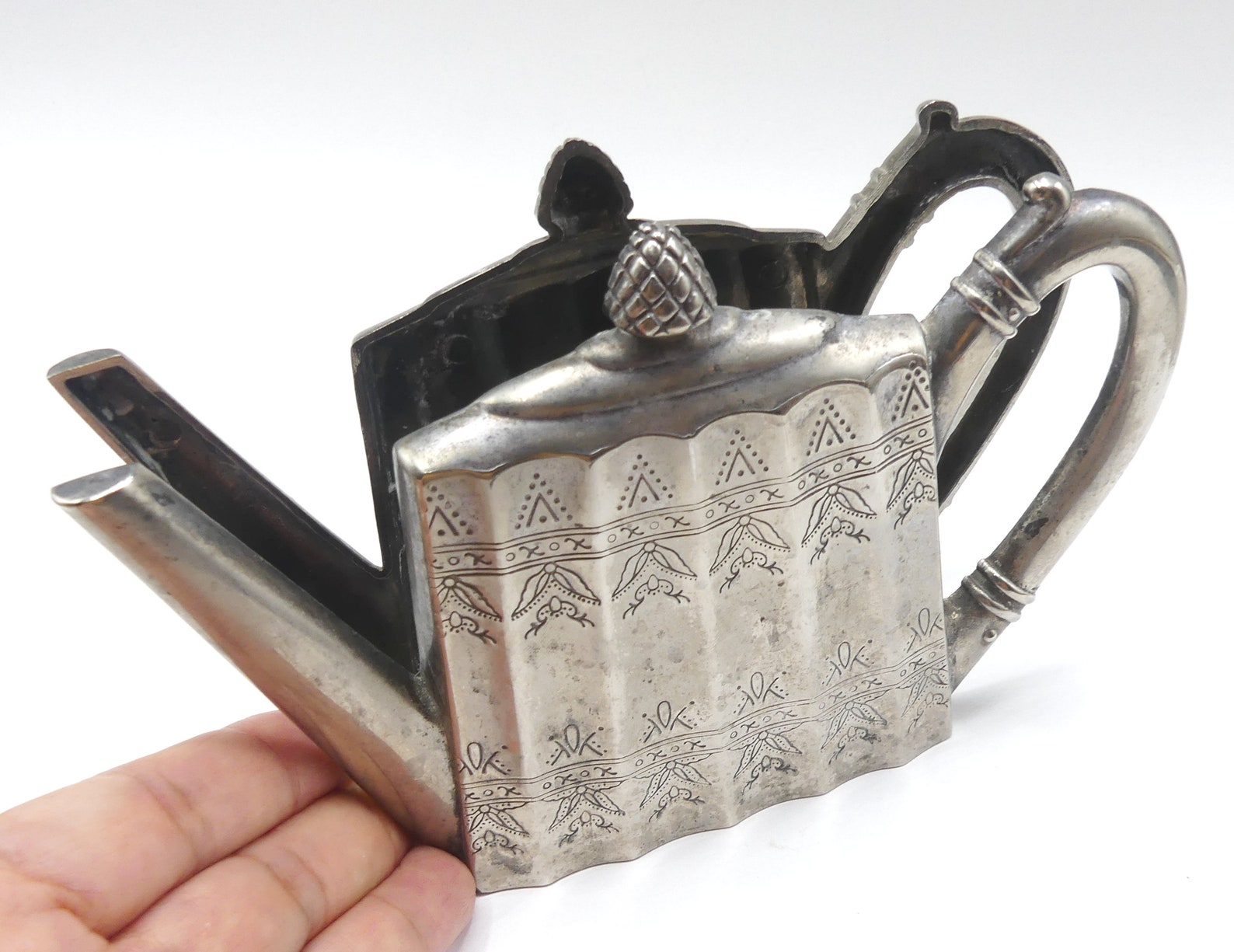 Vintage Godinger Silver Tone Teapot Shape Napkin Holder Etsy