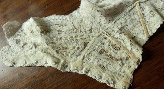 Antique handmade collar point de gaze lace Brusse… - image 7