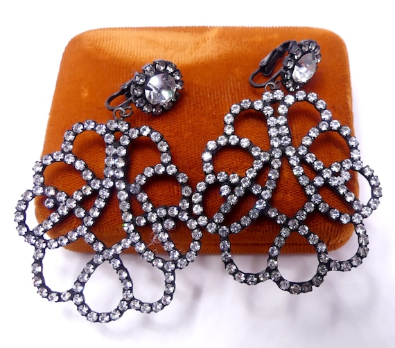 Vintage large signed Kenneth Jay Lane KJL dark si… - image 1