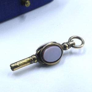 Antique Victorian triple sided stone set pocket watch key