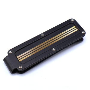 Vintage black metal w gold tone money clip
