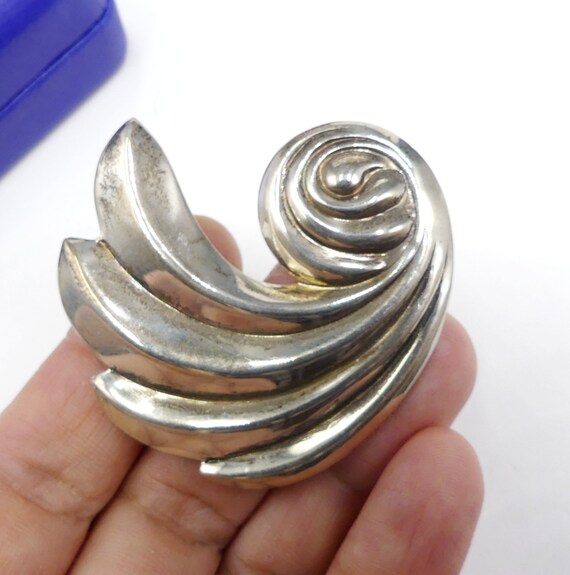 Vintage unmarked large Mexico ? sterling silver p… - image 3