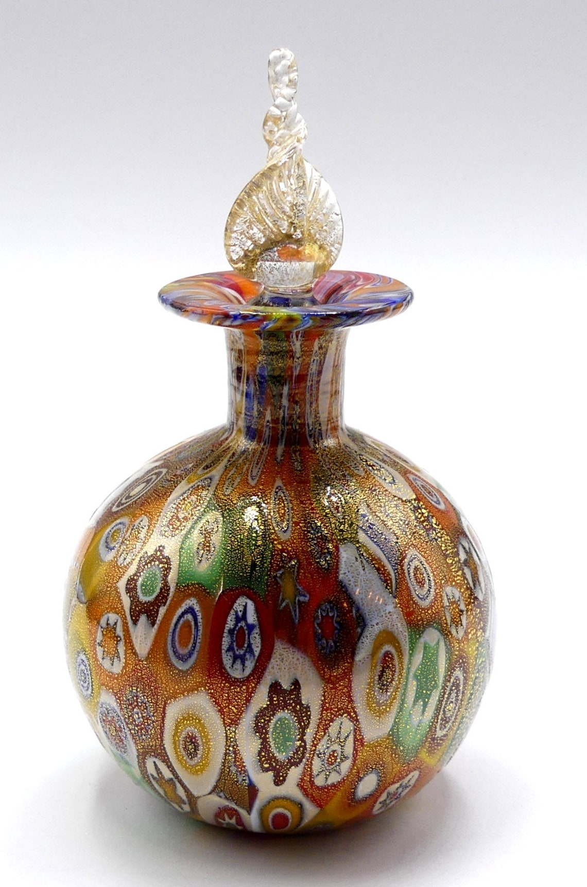 Vintage Millefiori Murano Italy art glass gold leaf perfume Etsy