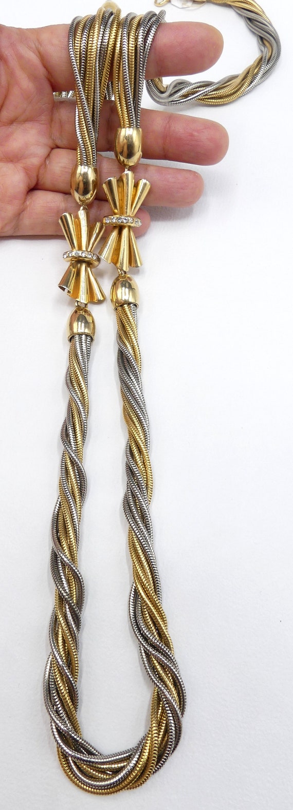 Vintage signed Bijoux Cascio two tone multi chain 