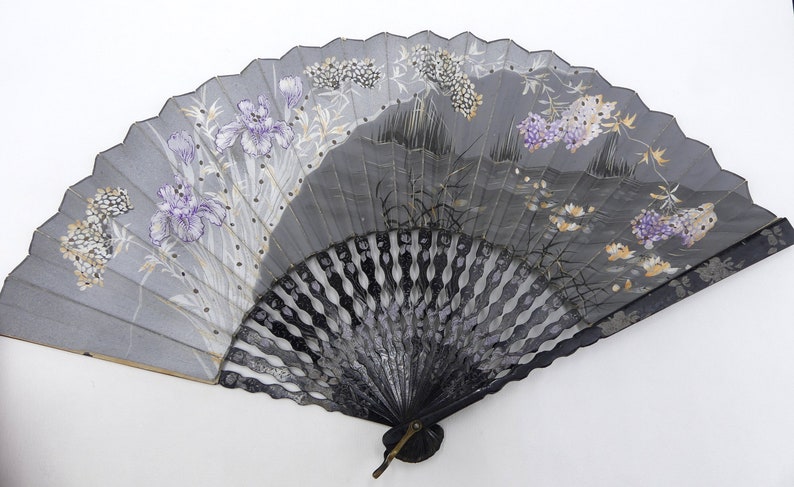 Max 75% OFF Antique hand painted Max 57% OFF on fan folding wood? paper