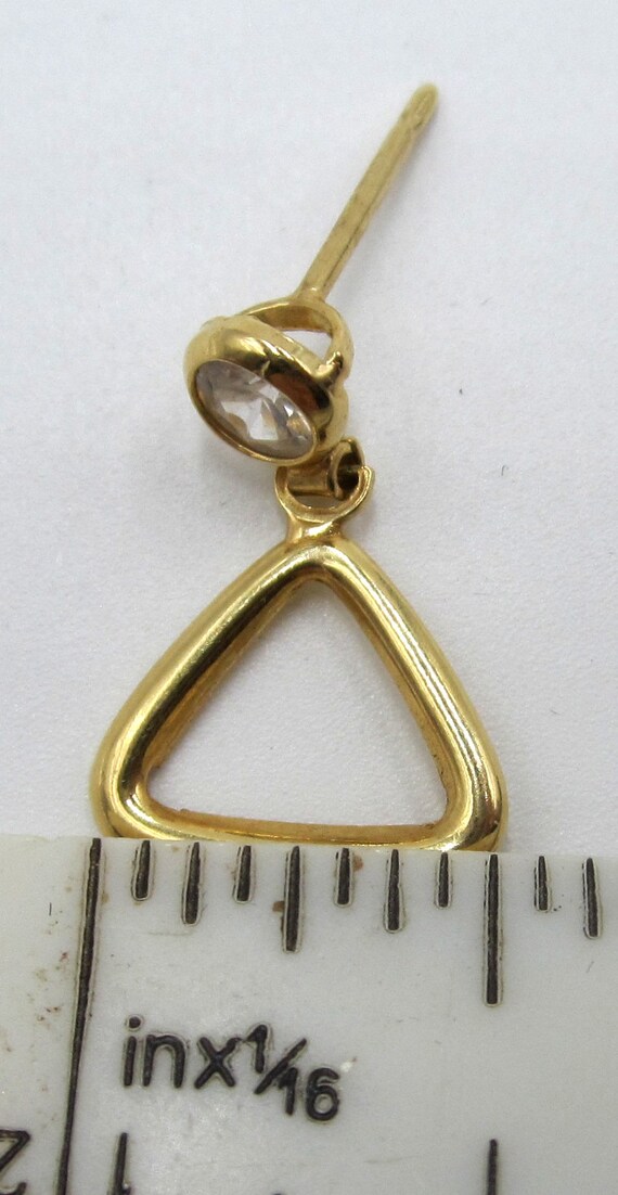 Vintage Italy 18k gold & cz/Iolite drop earrings - image 7