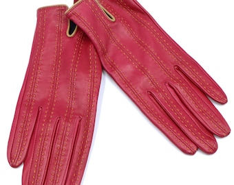 Brand new w tag Echo women genuine leather gloves color rose size M