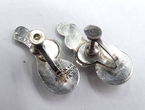 Vintage marked Mexico sterling beans screw backs … - image 6