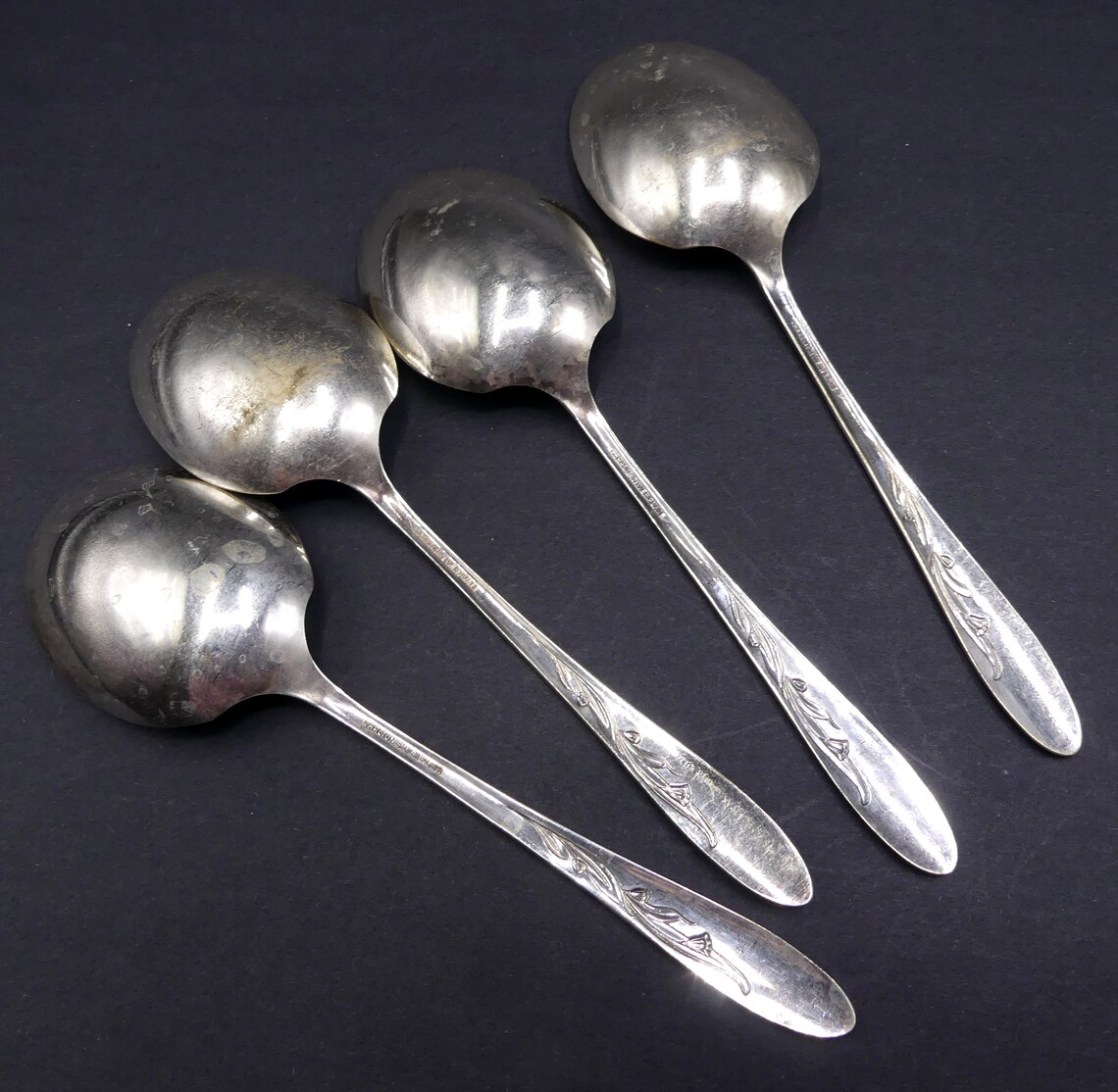 Vintage 4 marked Carlton silver plate big spoons Etsy