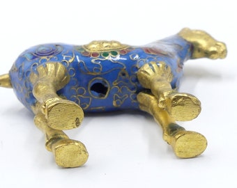 ヴィンテージの中国製七宝焼きの小さな馬、青と金 - Etsy 日本