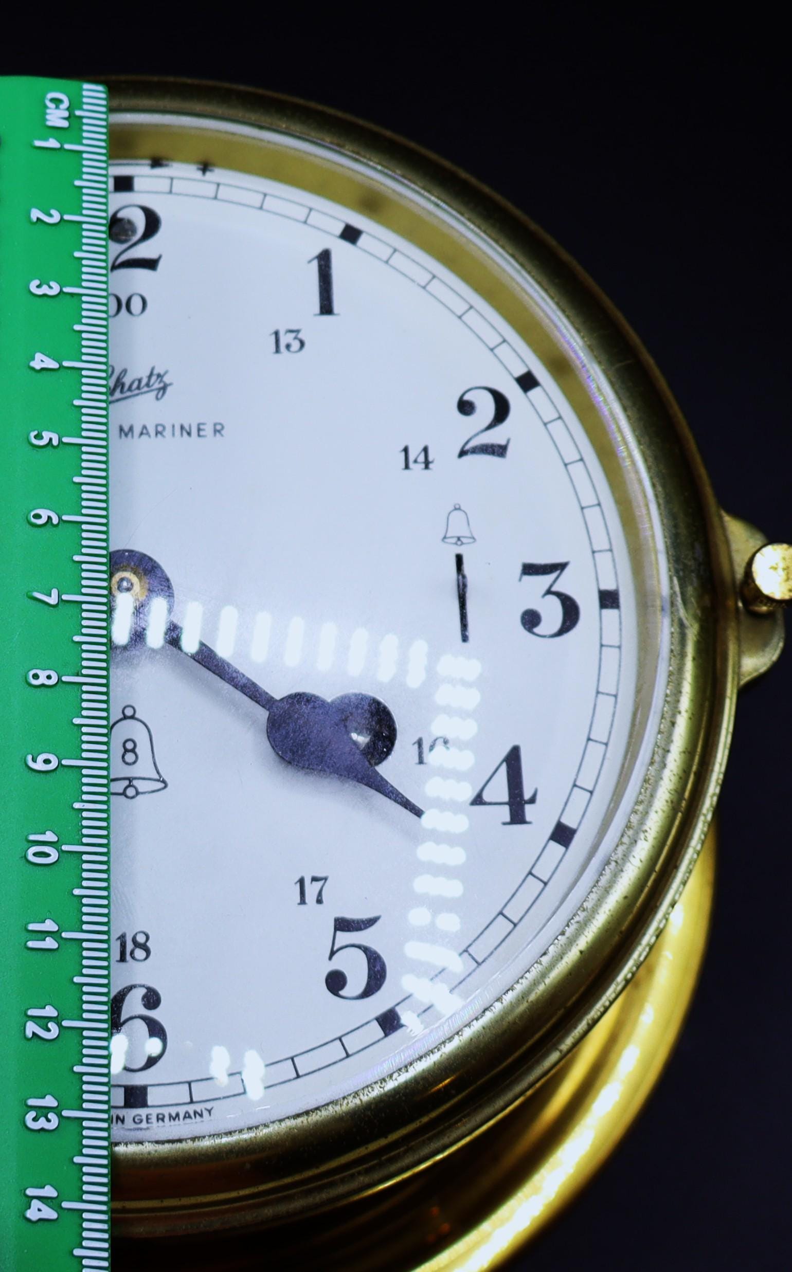 Vintage Germany Schatz Royal Mariner Ships Brass Bell Clock No Key