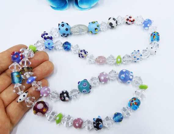 Vintage Italy Venetian Murano Art glass beads necklace