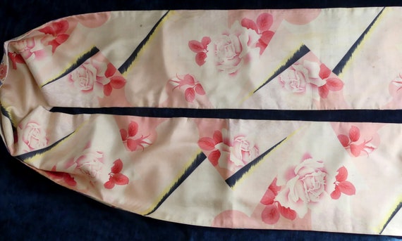 Antique Japanese  flower Kimono Obi belt - image 5