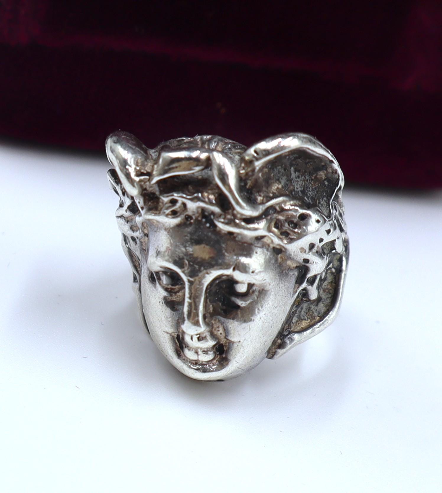 一点物　vintage silver ring skull medusa 16号 一点物 vintage silver ring skull medusa 16号