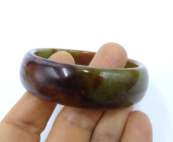 Jolie Bracelet Large En Acier Jong Vintage 1950 Bijoux Sculpté Coloré