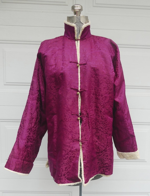 Antique Chinese silk & baby sheep wool jacket