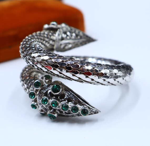 Vintage adjusted able unsigned silver plated & gr… - image 8