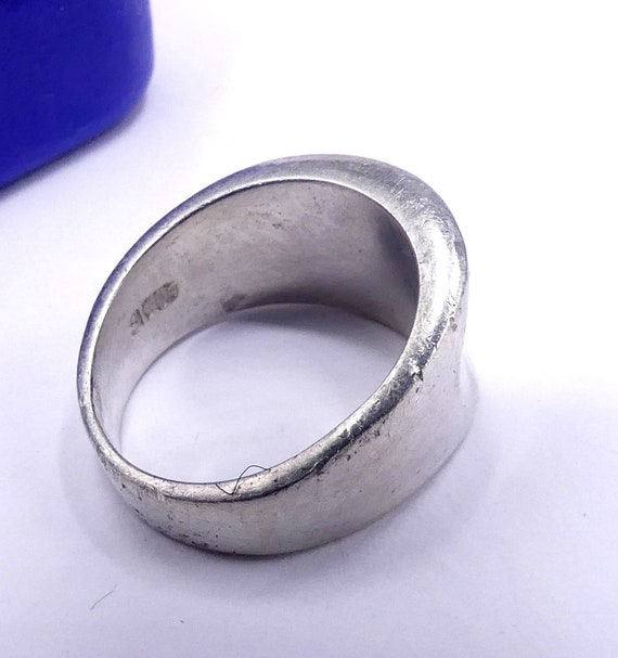 Vintage marked Mexico 925 sterling silver ring si… - image 5