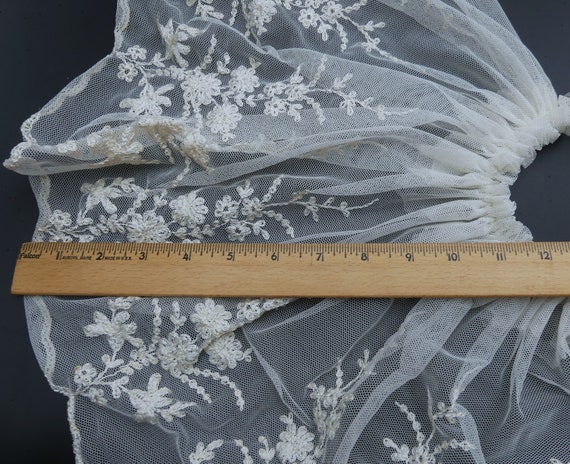 Antique 20’s French lace w tiara wax blossom shor… - image 9