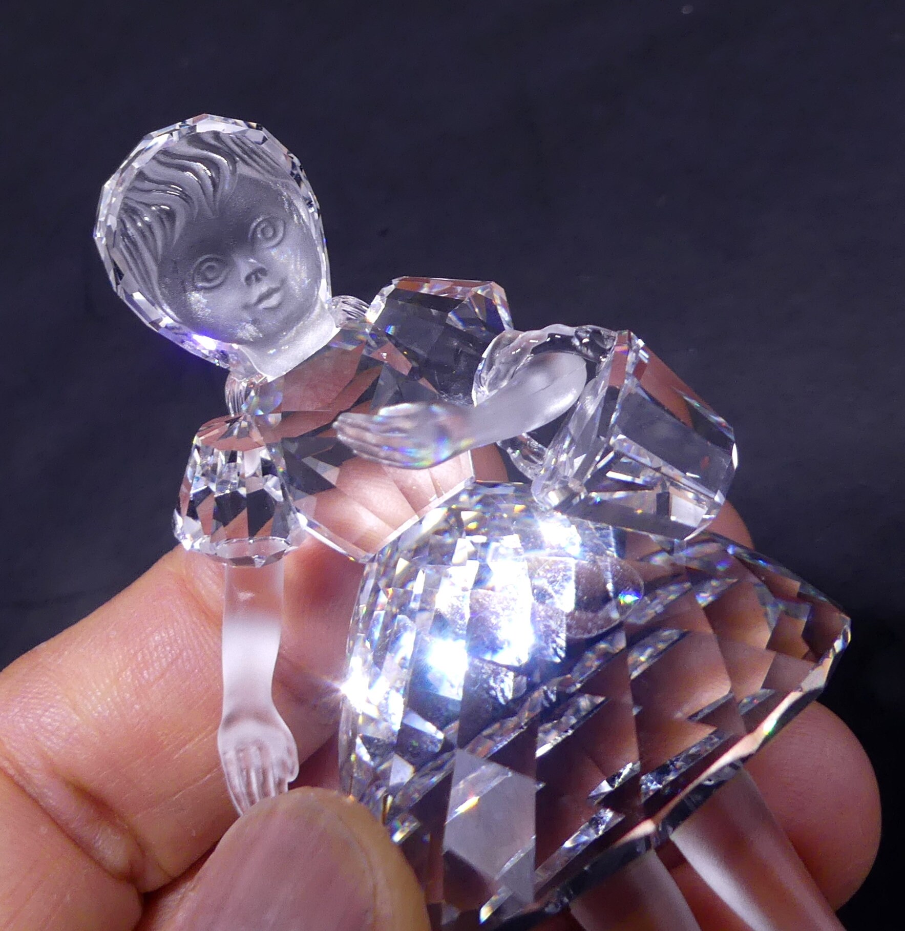 Vintage Swarovski Crystal Riding Hood Girl With Separate Basket