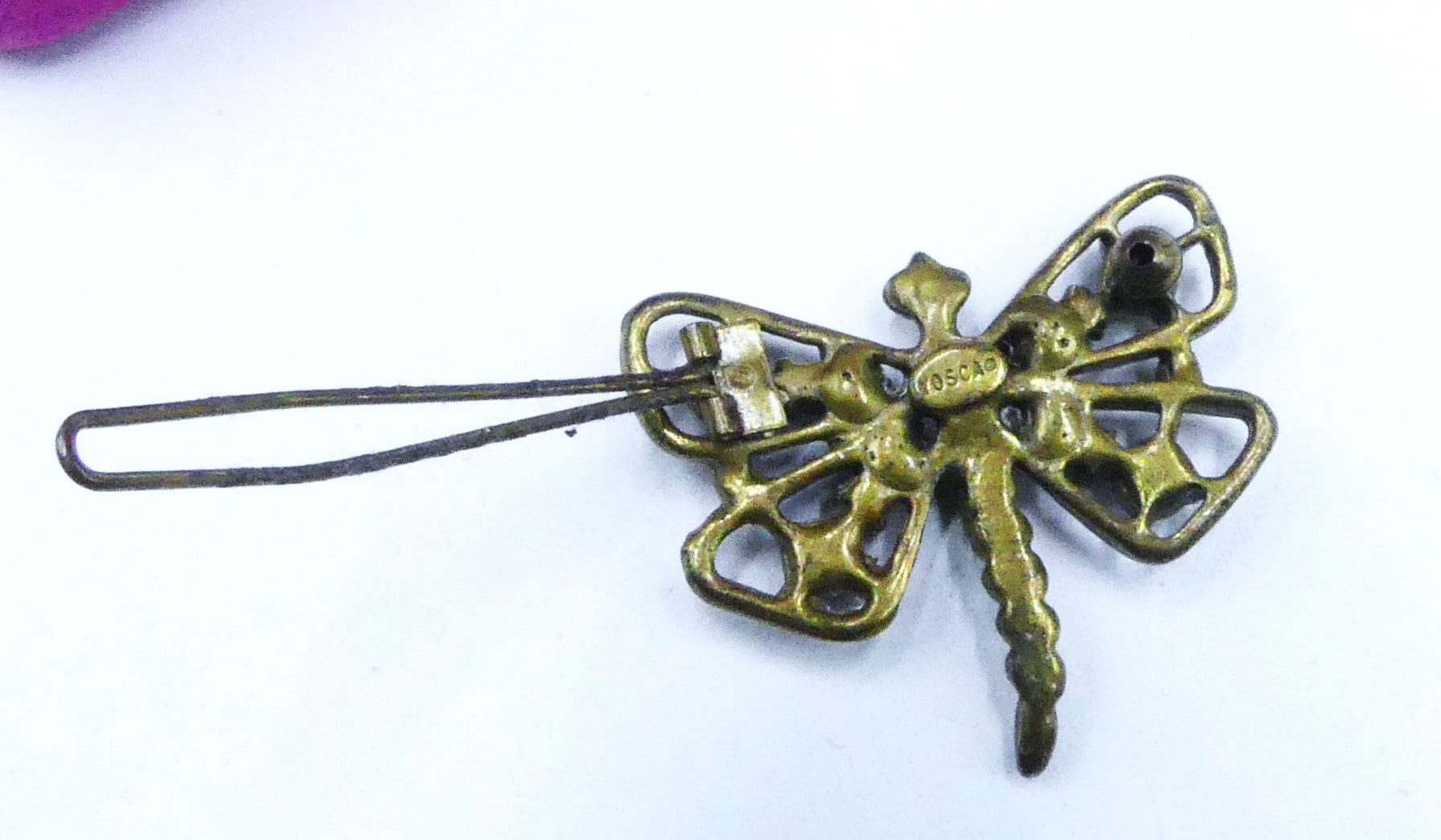 Vintage Gerard Yosca Enamel Dragonfly with Faux Pearls and Faceted Stone Hairpin Vintage YOSCA Dragonfly Brooch: Enamel Rhinestone Pin - Etsy  main image 2