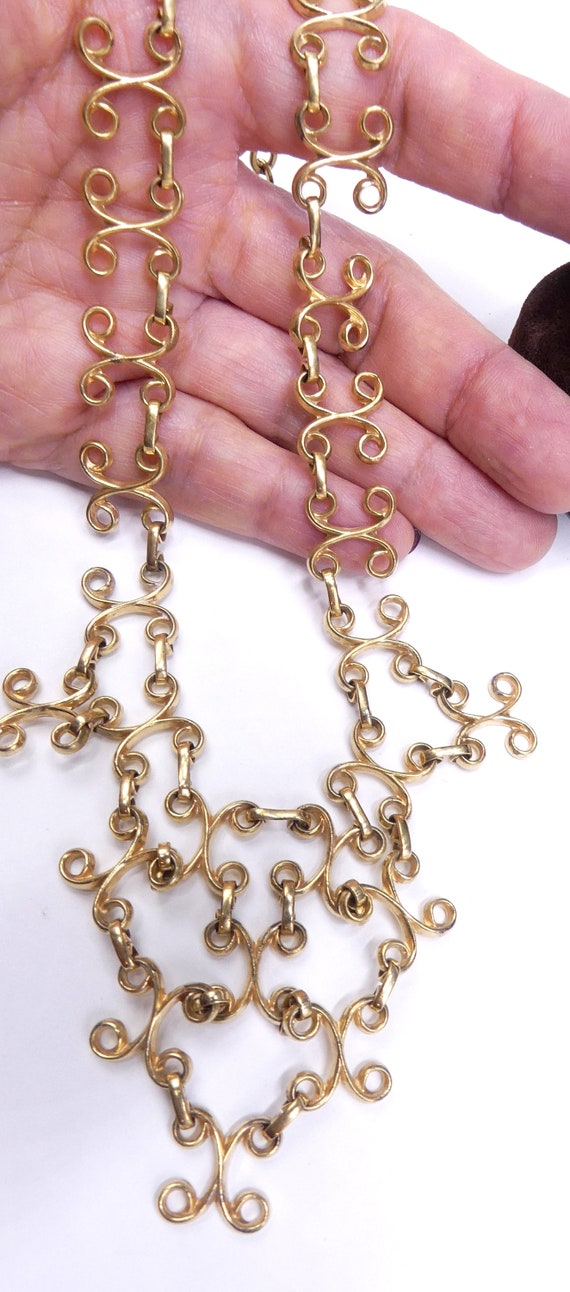 Vintage marked Germany gold tone necklace - image 8