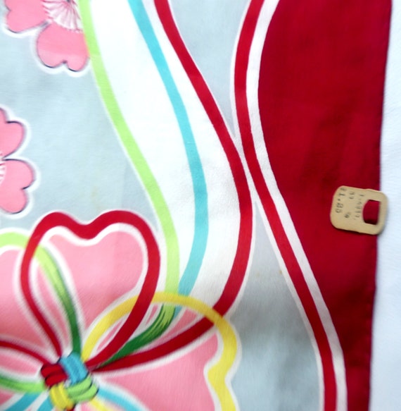 Brand new Japanese 50's hand hemming silk scarf - image 5