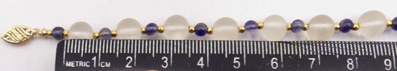Vintage 14k gold clasp with frosted rock crystal … - image 8