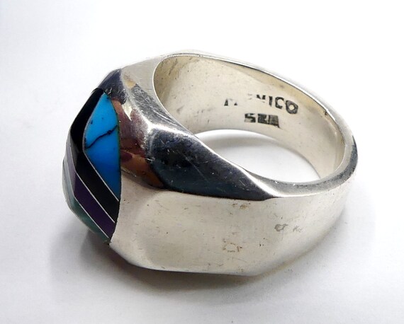 Vintage marked Mexico sterling silver &multi ston… - image 7