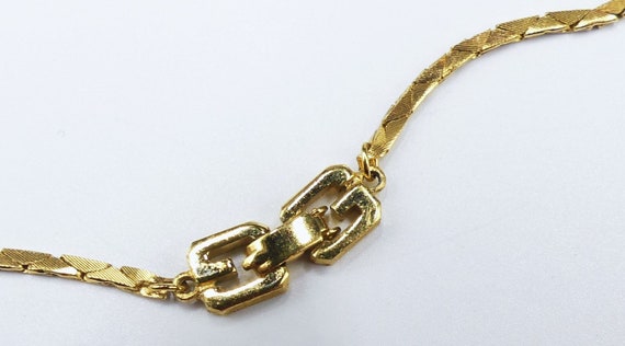 Vintage signed Givenchy gold plated chain necklace - image 3