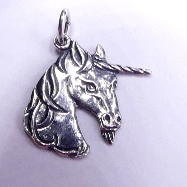 Vintage sterling silver unicorn charm pendant