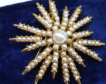 Avon Nina Ricca Silver and Blue Starburst Brooch Nina Ricci Avon Star Starburst Brooch - Etsy main image 4