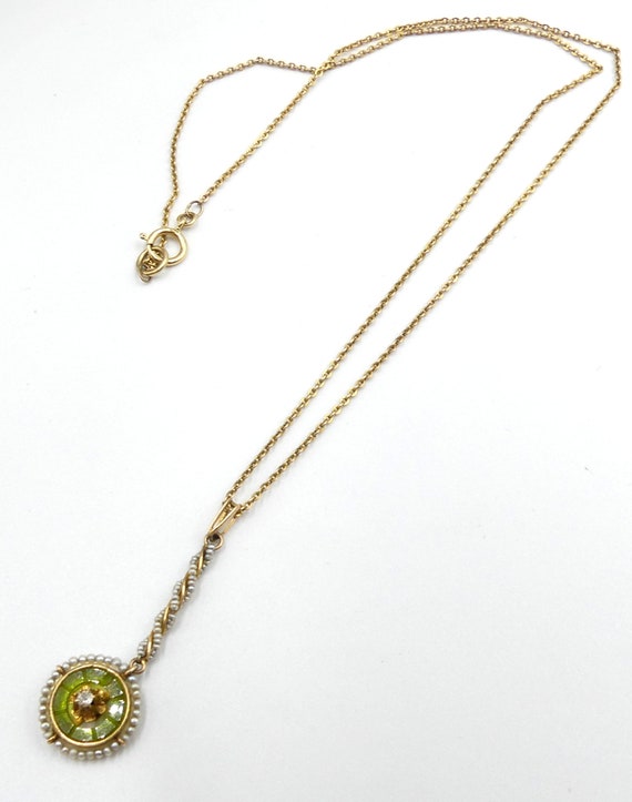 Gorgeous 14k gold chain & Edwardian seed pearl to… - image 7