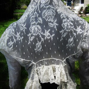 Antique 19th C French lace dress blouse color light ivory image 2