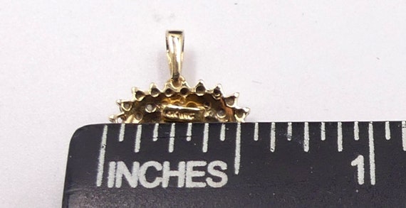 Vintage 14k gold & mini diamonds  heart pendant - image 6