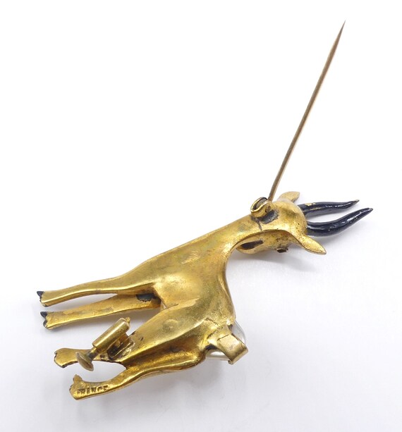 Vintage 30’s rare gold gilt Art Deco antelope sca… - image 8