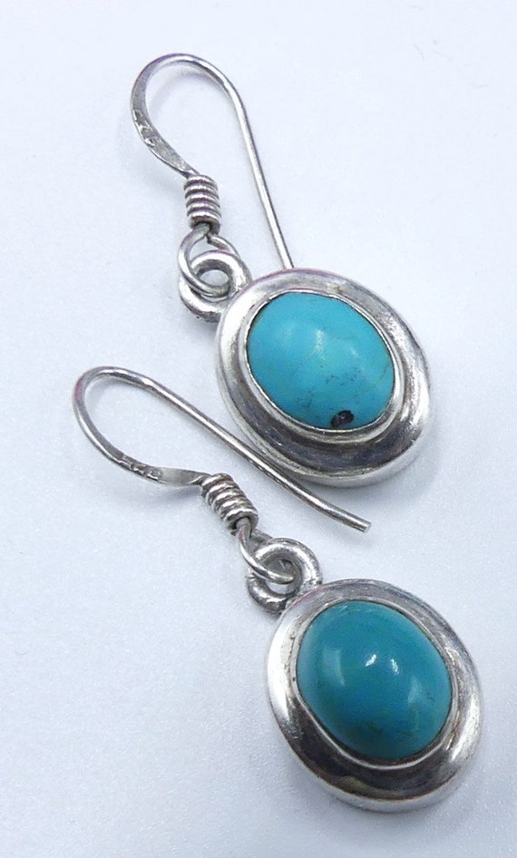 Vintage marked 925 sterling silver & turquoise ca… - image 2