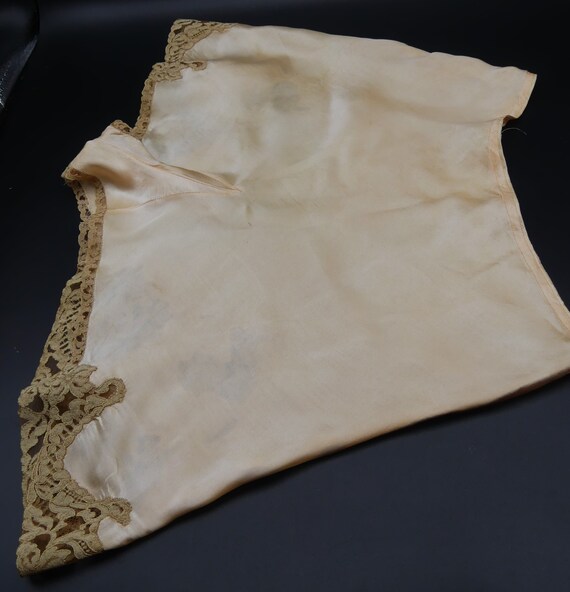 Antique 20's women silk lace lingerie shorts colo… - image 4