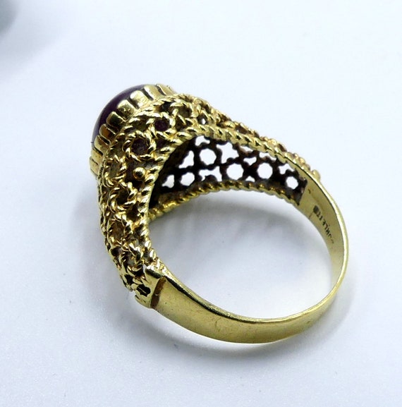 Vintage marked 18k gold Italy Gorletto filigree n… - image 7