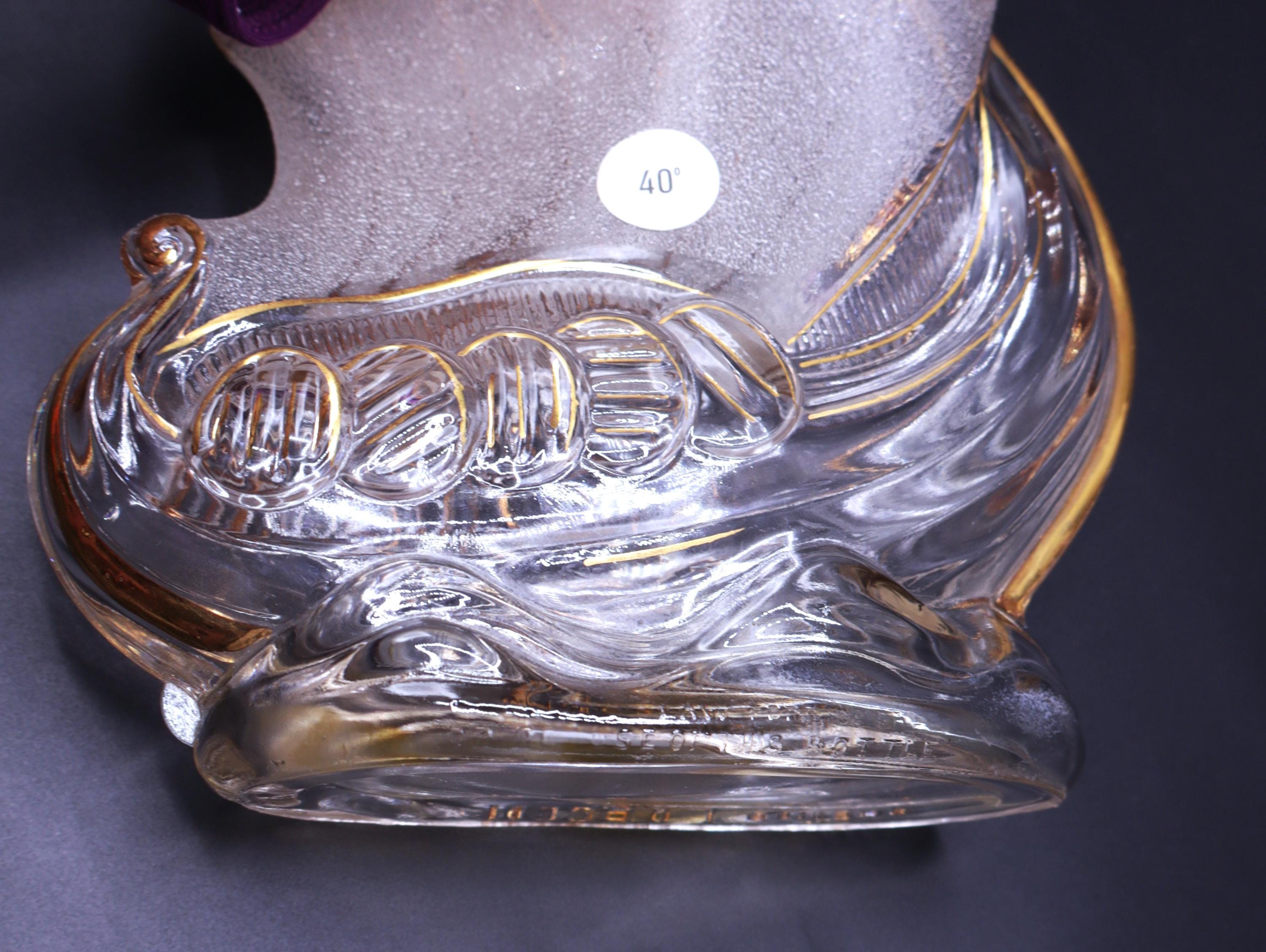 Vintage Cognac Larsen Invincible Glass Sailing Ship Shaped Bottle
