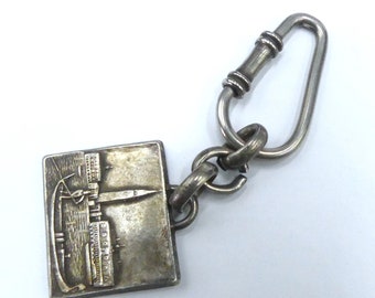 Vintage silver tone Italy scene? key chain